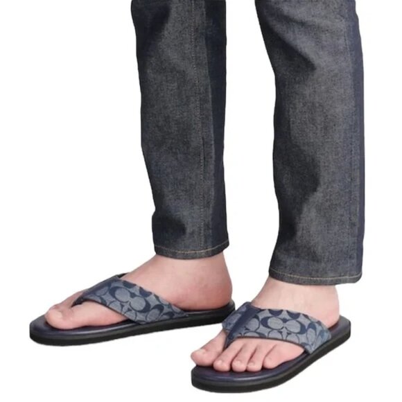 NWT COACH FLIP FLOP MIDNIGHT NAVY COACH STYLE # C8838 main image 5